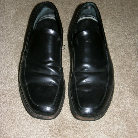 Prada Black Calf Leather Rubber Soled Driving Loafers Size 13 - Picture 1 of 10